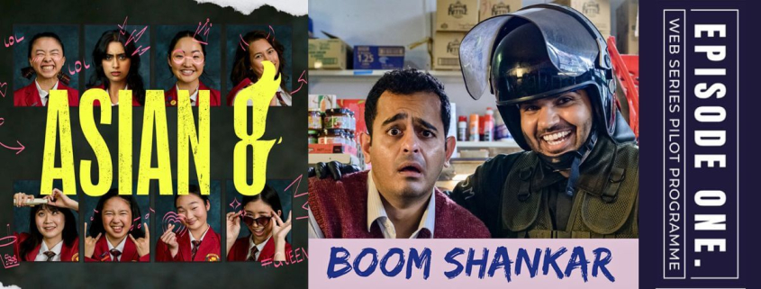 The Asian 8 and BoomShankar Title Images with the Episode One logo on the right